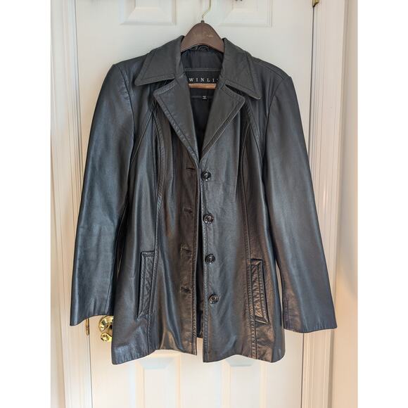 Winlit New York Size M Jacket 100% Leather Womens Black - Picture 11 of 16